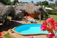 Pool and garden of the Hotel SOL AZUL - Las Galeras - Dominican Republic